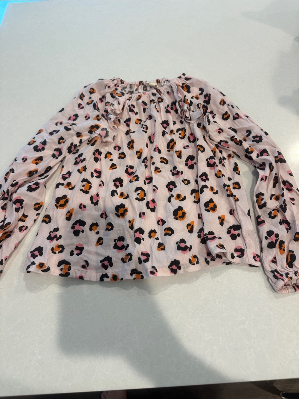 Tucker Pink Leopard-Print Long-Sleeve Blouse